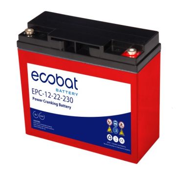 Batterie de démarrage AGM Ecobat EPC12-22-230 12 V 22 Ah 230 A – AGM