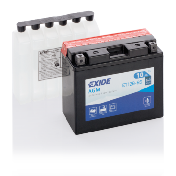 Batterie moto Exide Bike AGM ET12B-BS 12 V 10 Ah 160 A – AGM