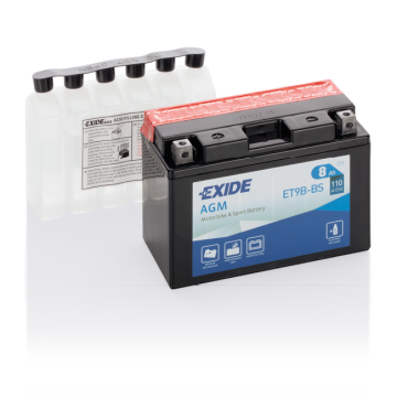 Batterie moto AGM Exide Bike ET9B-BS 12 V 8 Ah 110 A – AGM