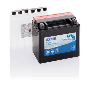 Batterie moto Exide Bike AGM ETX14L-BS 12 V 12 Ah 200 A – AGM