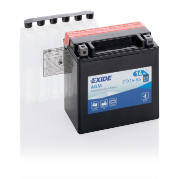 Batterie moto Exide Bike AGM ETX16-BS 12 V 14 Ah 215 A – AGM