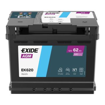 Batterie Start & Stop AGM Exide EK620 12 V 62 Ah 680 A – AGM