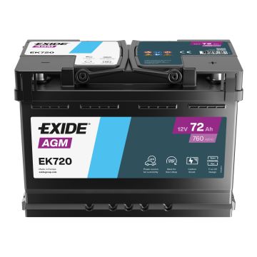 Batterie Start & Stop AGM Exide EK720 12 V 72 Ah 760 A – AGM