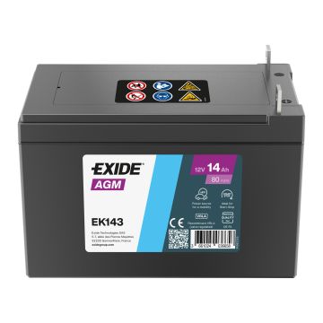 Batterie auxiliaire AGM Exide EK143 12 V 14 Ah 80 A – AGM