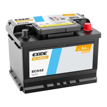 Batterie de démarrage Exide Classic EC542 12 V 54 Ah 500 A – Plomb-acide (sans entretien)