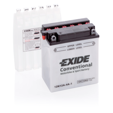 Batterie moto Exide 12N12A-4A-1 12 V 12 Ah 115 A – Plomb-acide (électrolyte liquide)