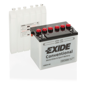 Batterie moto Exide Bike Conventional 12N24-4A 12 V 24 Ah 220 A – Plomb-acide (électrolyte liquide)