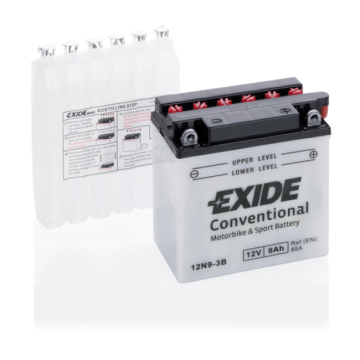 Batterie moto Exide Bike 12N9-3B 12 V 9 Ah 85 A – Plomb-acide (électrolyte liquide)