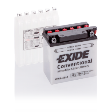 Batterie moto Exide 12N9-4B-1 12 V 9 Ah 85 A – Plomb-acide (électrolyte liquide)