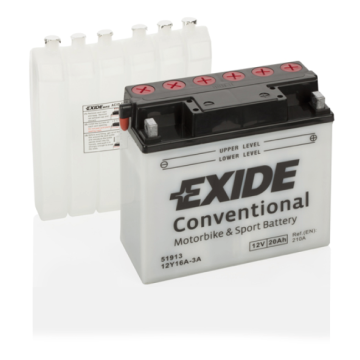 Batterie moto Exide Bike 12Y16A-3A 12 V 20 Ah 210 A – Plomb-acide (électrolyte liquide)