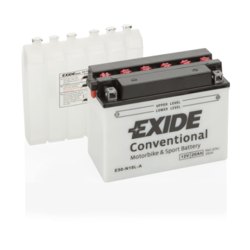 Batterie moto Exide E50-N18L-A 12 V 20 Ah 260 A – Plomb-acide (électrolyte liquide)