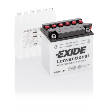 Batterie moto Exide EB10L-B 12 V 11 Ah 130 A – Plomb-acide (électrolyte liquide)