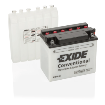 Batterie moto Exide Bike Conventional EB16-B 12 V 19 Ah 190 A – Plomb-acide (électrolyte liquide)