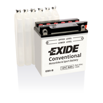 Batterie moto Exide Bike Conventional EB9-B 12 V 9 Ah 100 A – Plomb-acide (électrolyte liquide)