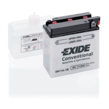 Batterie moto Exide Bike Conventional 6N11A-1B 6 V 11 Ah 95 A – Plomb-acide (électrolyte liquide)