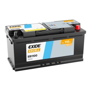 Batterie de démarrage Exide Excell EB1100 12 V 100 Ah 850 A – Plomb-acide (sans entretien)