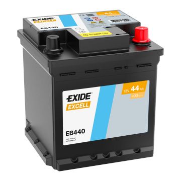 Batterie de démarrage Exide Excell EB440 12 V 44 Ah 400 A – Plomb-acide (sans entretien)