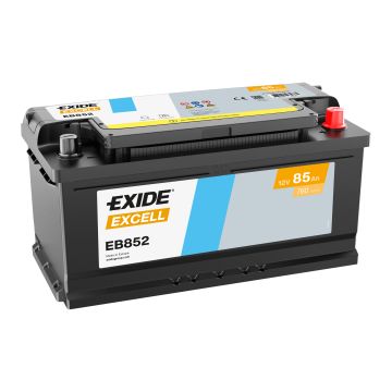 Batterie de démarrage Exide Excell EB852 12 V 85 Ah 760 A – Plomb-acide (sans entretien)