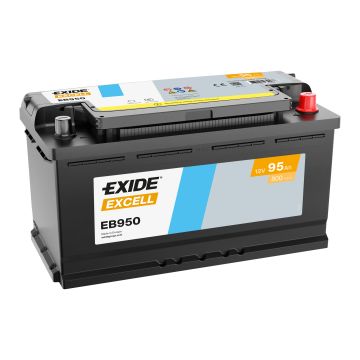 Batterie de démarrage Exide Excell EB950 12 V 95 Ah 800 A – Plomb-acide (sans entretien)