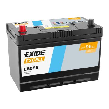Batterie de démarrage Exide Excell EB955 12 V 95 Ah 760 A – Plomb-acide (sans entretien)