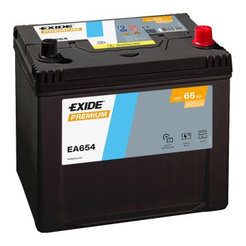 Batterie de démarrage Exide Premium EA654 12 V 65 Ah 580 A – Plomb-acide (sans entretien)