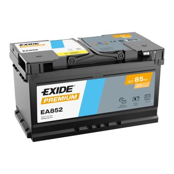Batterie de démarrage Exide Premium EA852 12 V 85 Ah 800 A – Plomb-acide (sans entretien)
