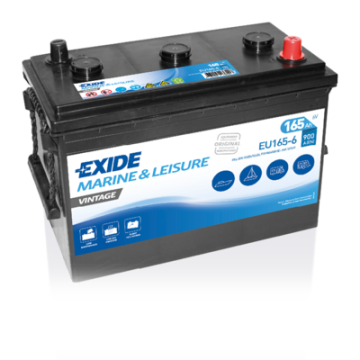 Batterie de démarrage Exide Vintage EU165-6 6 V 165 Ah 900 A – Plomb-acide (sans entretien)