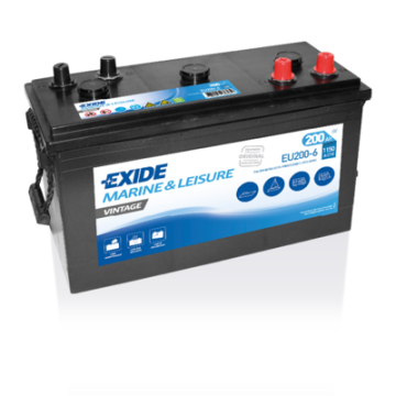 Batterie de démarrage Exide Vintage EU200-6 6 V 200 Ah 1150 A – Plomb-acide (sans entretien)
