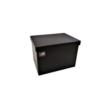 Bac à batterie PE noir avec couvercle pour 2 batteries 105 Ah 
