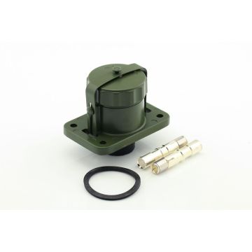 Prise NATO femelle 2 pôles 12/24 V 300 A vert olive 
