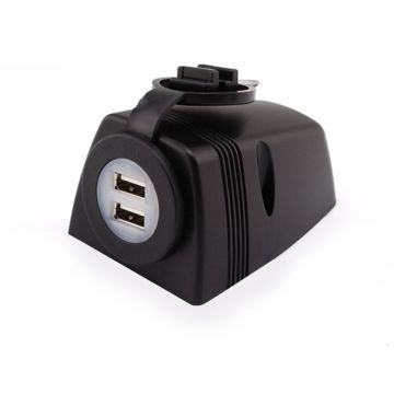 Prise USB double en saillie avec cache 12 V / 24 V 10 W 