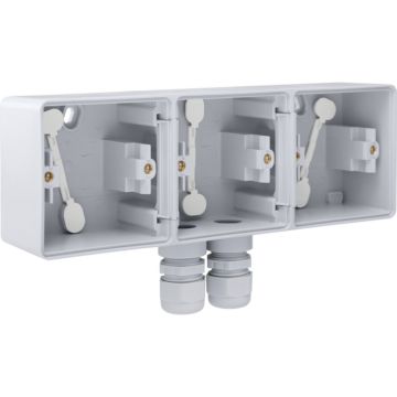 Boîtier en saillie triple horizontal Niko WCD gris 