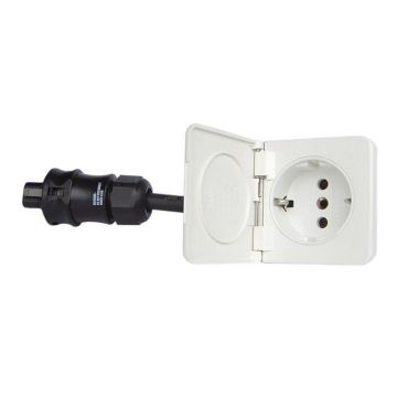 Prise Schuko encastrable Ratio 1 voie blanche 16 A 