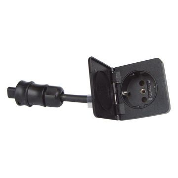 Prise de courant Schuko encastrée Ratio WCD 16 A noire 1 voie 