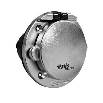 Prise de quai 230 V 16 A IP56 Ratio plastique chromé 