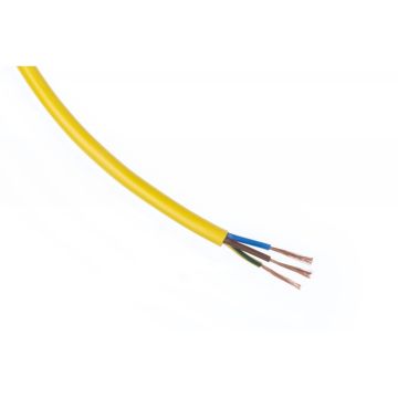 Câble PVC rond H05VV-F jaune 3x2,5 mm² au mètre 