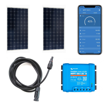 Kit solaire 300 Wp Victron Energy 2 x 150 Wp + SmartSolar MPPT 100/20 