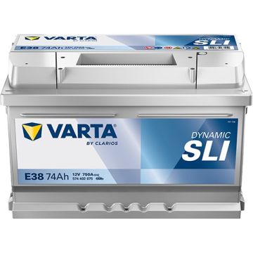 Batterie de démarrage Varta Dynamic E38 12 V 74 Ah 750 A – Plomb-acide (sans entretien)