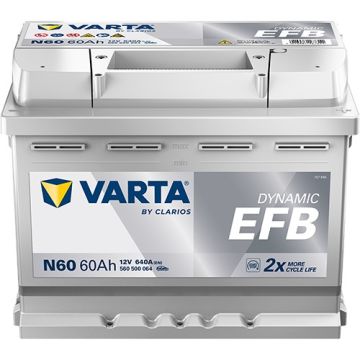 Batterie Start & Stop EFB Varta Dynamic N60 12 V 60 Ah 640 A – EFB