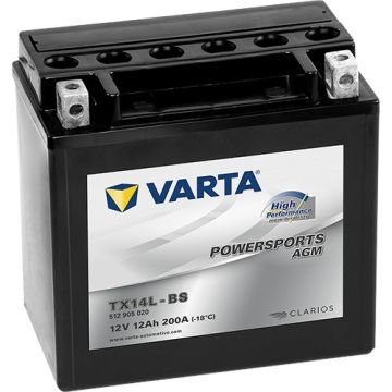 Batterie moto Varta Powersports AGM YTX14L-BS 12 V 12 Ah 200 A – AGM