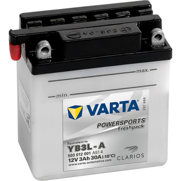 Batterie moto Varta Powersports YB3L-A 12 V 3 Ah 30 A – Plomb-acide (électrolyte liquide)