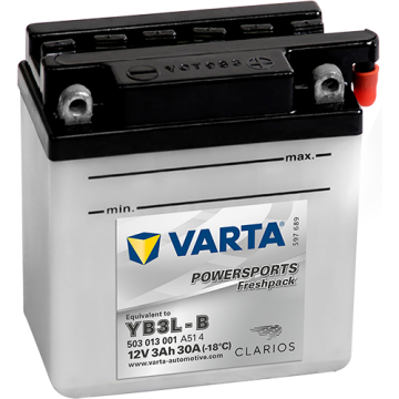 Batterie moto Varta Powersports YB3L-B 12 V 3 Ah 30 A – Plomb-acide (électrolyte liquide)