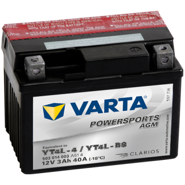 Batterie moto Varta Powersports AGM T4L-4 12 V 3 Ah 40 A – AGM