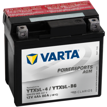 Batterie moto Varta Powersports YTX5L-BS 12 V 4 Ah 80 A – AGM
