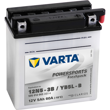 Batterie moto Varta Powersports Freshpack YB5L-B 12 V 5 Ah 60 A – Plomb-acide (électrolyte liquide)