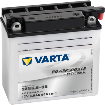 Batterie moto Varta Powersports 12N5.5-3B 12 V 5,5 Ah 55 A – Plomb-acide (électrolyte liquide)