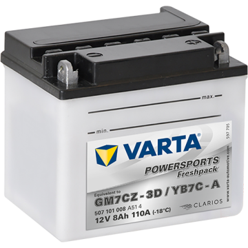 Batterie moto Varta Powersports YB7C-A 12 V 8 Ah 110 A – Plomb-acide (électrolyte liquide)