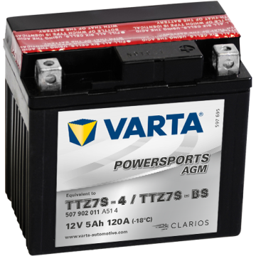Batterie moto Varta Powersports AGM TTZ7S-BS 12 V 5 Ah 120 A – AGM
