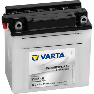 Batterie moto Varta Powersports YB7-A 12 V 8 Ah 110 A – Plomb-acide (électrolyte liquide)