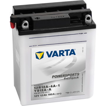 Batterie moto Varta Powersports YB12A-A 12 V 12 Ah 160 A – Plomb-acide (électrolyte liquide)